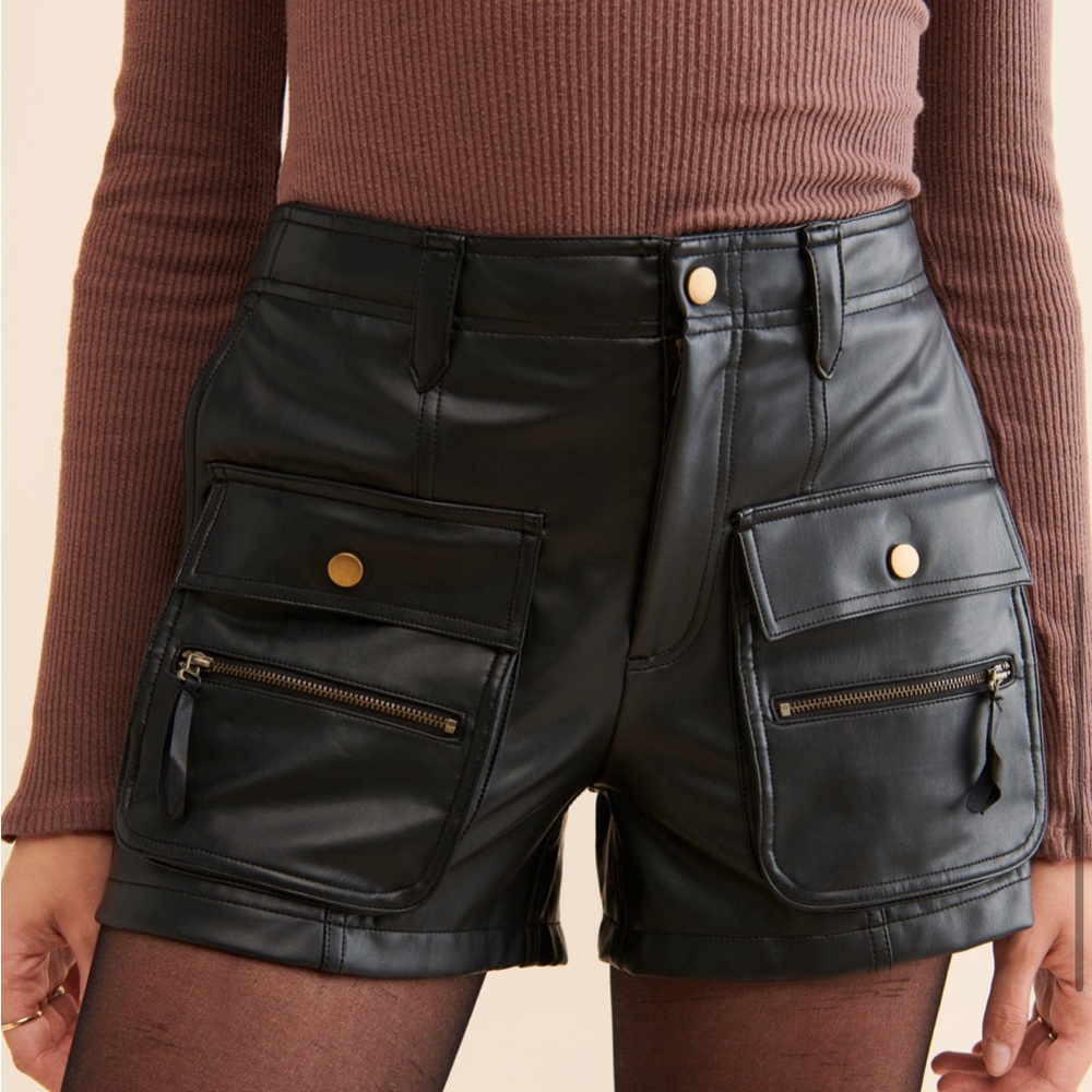 NWT Vegan Leather Cargo Shorts
Anthropologie